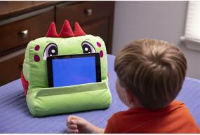 img 2 attached to 🦕 Plush Play Pillow - Danny The Dinosaur - with Built-in Shelf for Devices or Books - Large Storage Pockets - Snuggly & Soft - MyPadimals