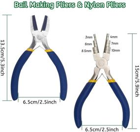 img 3 attached to 🔍 Optimized Search: Nylon Pliers Set for Jewelry Making - AngleKai 6-in-1 Bail Making Pliers and Nylon Jaw Flat Nose Pliers Loop Pliers for Jewelry, Jump Rings (Blue)