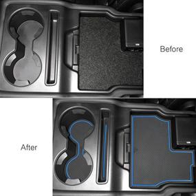 img 2 attached to 🚘 18pcs Mazda CX-5/CX5 Accessories 2017-2022 Anti Dust Mats - Custom Fit Liners for Door Compartment, Cup Holders & Center Console - Blue - Car Interior Upgrade