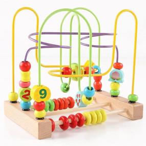 img 2 attached to 🎢 QZMTOY Bead Maze Toy for Toddlers: Colorful Educational Roller Coaster Circle - Enhances Attention, Grasping & Counting Skills (QZM-0135-Toys)