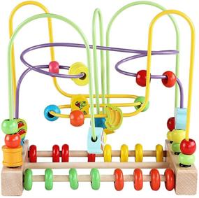 img 3 attached to 🎢 QZMTOY Bead Maze Toy for Toddlers: Colorful Educational Roller Coaster Circle - Enhances Attention, Grasping & Counting Skills (QZM-0135-Toys)