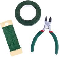 🌸 eboot floral tool kit - floral tape, stem wrap (1/2 inch by 30 yards), 22 gauge green paddle wire, and 4.5 inch wire cutter logo