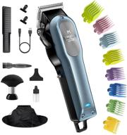 🧔 limural men's hair clippers: rechargeable beard trimmer with 8 color coded guards, professional hair cutting kit including umbrella design salon cape & neck duster logo