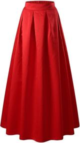 img 4 attached to 💃 Stylish and Comfortable: VETIOR Women's Elastic High Waist A-line Flared Maxi Skirt