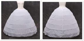 img 2 attached to 👗 YULUOSHA Women's Crinoline Hoop Petticoat Skirt Slip - Floor Length Underskirt for Ball Gown Wedding Dress