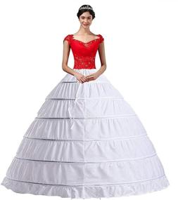 img 4 attached to 👗 YULUOSHA Women's Crinoline Hoop Petticoat Skirt Slip - Floor Length Underskirt for Ball Gown Wedding Dress