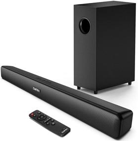 img 4 attached to 📺 Saiyin Sound Bars for TV: Ultra Slim 29 Inch Bluetooth 2.1 Channel Speakers with Subwoofer - Ultimate Surround Sound System for Optimal TV Experience, Wall Mountable
