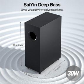 img 1 attached to 📺 Saiyin Sound Bars for TV: Ultra Slim 29 Inch Bluetooth 2.1 Channel Speakers with Subwoofer - Ultimate Surround Sound System for Optimal TV Experience, Wall Mountable