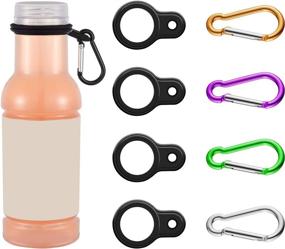 img 1 attached to 🧳 Pack of 5 Silicone Water Bottle Carriers with Keychain Clips for Everyday Use and Outdoor Activities