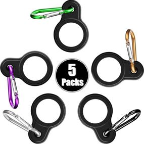 img 4 attached to 🧳 Pack of 5 Silicone Water Bottle Carriers with Keychain Clips for Everyday Use and Outdoor Activities