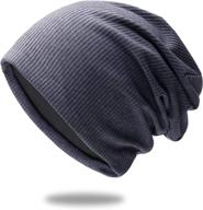 🧢 premium knit skull cap hat: stylish trendy beanie with quality fabric, breathability & elasticity logo