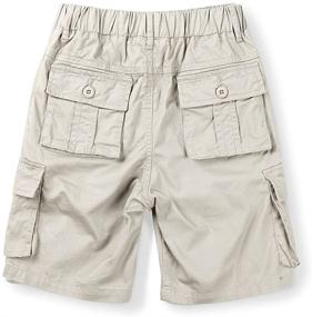 img 1 attached to Comfortable Boys' Pull-On Cargo Shorts with Multi-Pockets and Elastic Waistband: Lightweight and High-Quality Cotton