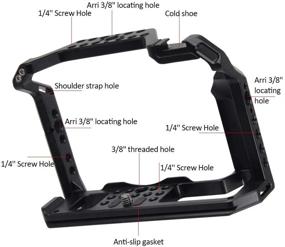 img 3 attached to Fujifilm X-T4 Camera Cage for Vlogging and Filmmaking with Cold Shoe, Thread Holes, and Locating Hole