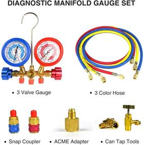 img 2 attached to 🌡️ FAVORCOOL CT-536G 3-Way AC Manifold Gauge Set with Case for Freon Charging, Compatible with R410A, R134A, R22 Refrigerants, Durable Brass Body, and Convenient Sight Glass