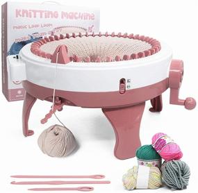 img 4 attached to 🧶 Large-size Smart Weaving Loom Knitting Machine, 48 Needles Round Loom, DIY Hand Rotating Double Knit Loom Kit with Row Counter - Ideal for Scarves, Hats, Socks - Adults & Kids