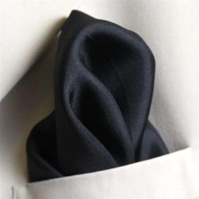 img 2 attached to 🎩 Premium Black Silk Pocket Square: Elegant and Full-Sized