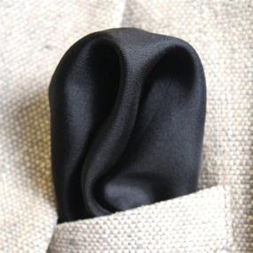 img 1 attached to 🎩 Premium Black Silk Pocket Square: Elegant and Full-Sized