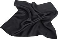 🎩 premium black silk pocket square: elegant and full-sized logo