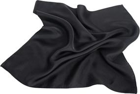 img 4 attached to 🎩 Premium Black Silk Pocket Square: Elegant and Full-Sized