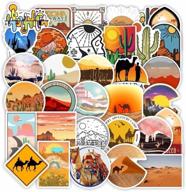🐫 50pcs desert camel cactus stickers: waterproof vinyl decals for water bottles, laptop, skateboard & more logo