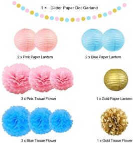 img 3 attached to Search Engine Optimized Gender Reveal Party Decoration Supplies: Baby Blue and Pink Paper Lantern Tissue Pom Poms Flowers for Birthday, Wedding, Bachelorette, Baby Shower Party Decorations