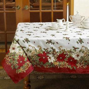 img 3 attached to 🌸 Stylish Blossom Tablecloth by Violet Linen - Enhance Your Decor