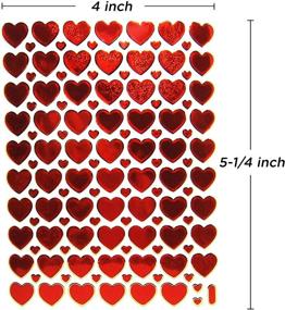 img 1 attached to ❤️ Red Valentine's Day Heart Stickers Crafts Card with Glitter - Pack of 10 Sheets