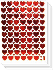 img 2 attached to ❤️ Red Valentine's Day Heart Stickers Crafts Card with Glitter - Pack of 10 Sheets