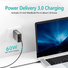 img 3 attached to 🔌 Nekteck 60W стеновое зарядное устройство USB C с функцией подачи питания | Складная вилка | Совместимое с MacBook Pro/Air 2018, Dell Xps, Huawei Matebook, iPad Pro, iPhone 11 Pro Max, Galaxy, Pixel и другими.
