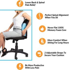 img 3 attached to Large Size Wonder Comfort Lumbar Support for Office Chair - Ideal for Recliners as a Back Pillow & Lower Back Pain Relief - Memory Foam Cushion for Enhanced Back Support. Backrest for Computer Chair, Car Seat