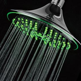 img 2 attached to 🚿 Hotel Spa Ultra-Luxury Extra-large 8 Inch Chrome Face 5-Setting Rainfall LED Shower-Head: Automatic Color-Changing LED Lights Reflecting Water Temperature