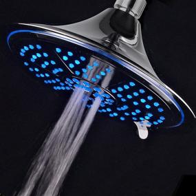 img 1 attached to 🚿 Hotel Spa Ultra-Luxury Extra-large 8 Inch Chrome Face 5-Setting Rainfall LED Shower-Head: Automatic Color-Changing LED Lights Reflecting Water Temperature