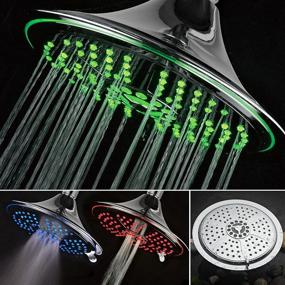 img 3 attached to 🚿 Hotel Spa Ultra-Luxury Extra-large 8 Inch Chrome Face 5-Setting Rainfall LED Shower-Head: Automatic Color-Changing LED Lights Reflecting Water Temperature