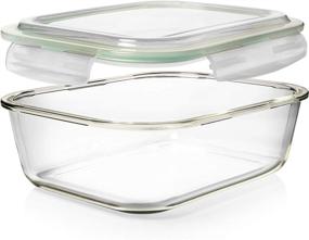 img 1 attached to Razab 10 Cups/ 80 Oz 4 Pc Glass Food Storage Containers – Airtight 🍱 Locking Lids for Storing & Serving Food. BPA Free, Leak Proof, Microwave & Dishwasher Safe