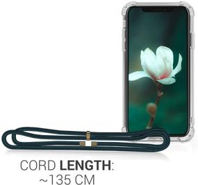 img 2 attached to 📱 Transparent/Dark Green Crossbody Case for Apple iPhone XR - Clear TPU Cover with Lanyard Cord Strap