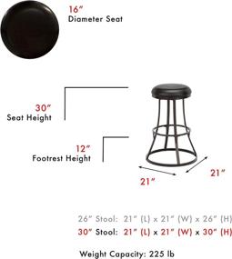 img 3 attached to Leggett and Platt Dover Backless Swivel Seat Bar Stool – Blackened Bronze Frame, 30-Inch Seat Height