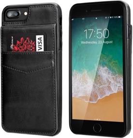 img 2 attached to 📱 KIHUWEY iPhone 7 Plus iPhone 8 Plus Wallet Case, Premium Leather Magnetic Clasp Kickstand Cover with Credit Card Holder – Heavy Duty Protective Case for iPhone 7/8 Plus 5.5 Inch (Black)