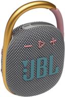 jbl clip 4: портативная миниатюрная bluetooth колонка с мощным звуком, басами и карабином - серый логотип