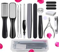 👣 complete 15-piece professional pedicure kit by vnina – best nail tool set, foot scrub and callus remover, high-quality stainless steel foot file pedicure supplies for men and women foot care logo