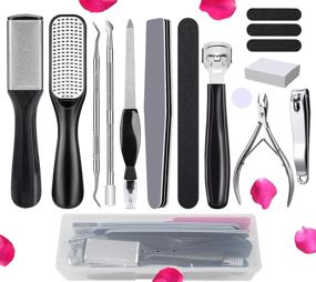 img 4 attached to 👣 Complete 15-Piece Professional Pedicure Kit by Vnina – Best Nail Tool Set, Foot Scrub and Callus Remover, High-Quality Stainless Steel Foot File Pedicure Supplies for Men and Women Foot Care