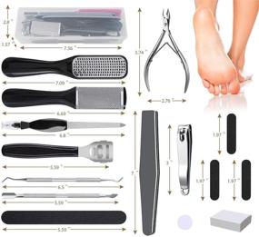 img 3 attached to 👣 Complete 15-Piece Professional Pedicure Kit by Vnina – Best Nail Tool Set, Foot Scrub and Callus Remover, High-Quality Stainless Steel Foot File Pedicure Supplies for Men and Women Foot Care