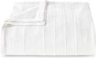 vera wang stripe blanket white logo