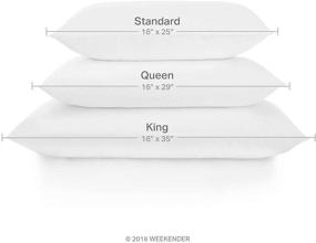 img 1 attached to 💤 WEEKENDER King Hypoallergenic Down Alternative Pillow with 100% Cotton Cover - Soft and Hotel Quality, Single White Pillow