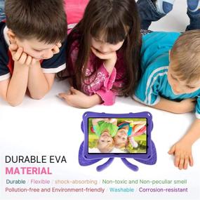 img 2 attached to Simicoo Samsung Tab A7 Lite Kids Case A7 Lite T220 T225 Cute Butterfly Case With Stand For Kids Light Weight EVA Rugged Shockproof Heavy Duty Kids Friendly Full Cover For Samsung A7 Lite T220 (Purple)