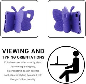 img 3 attached to Simicoo Samsung Tab A7 Lite Kids Case A7 Lite T220 T225 Cute Butterfly Case With Stand For Kids Light Weight EVA Rugged Shockproof Heavy Duty Kids Friendly Full Cover For Samsung A7 Lite T220 (Purple)