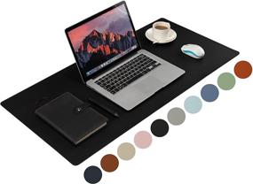 img 4 attached to 🖋️ Wolaile Leather Desk Pad: Large Waterproof Non-Slip Writing Blotter for Office & Home, 36x17 inch, Black