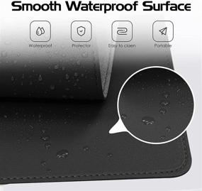 img 1 attached to 🖋️ Wolaile Leather Desk Pad: Large Waterproof Non-Slip Writing Blotter for Office & Home, 36x17 inch, Black