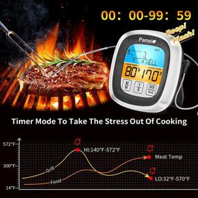 img 3 attached to 🌡️ 2022 Newest Update: Pamxio Waterproof Digital Meat Thermometer - 42 Inch Long Probe, Instant Read Food Thermometer with Ultra Heating-resisting Kitchen Timer, Backlight, Magnet - for Deep Fry, BBQ, Oven