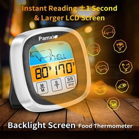 img 2 attached to 🌡️ 2022 Newest Update: Pamxio Waterproof Digital Meat Thermometer - 42 Inch Long Probe, Instant Read Food Thermometer with Ultra Heating-resisting Kitchen Timer, Backlight, Magnet - for Deep Fry, BBQ, Oven