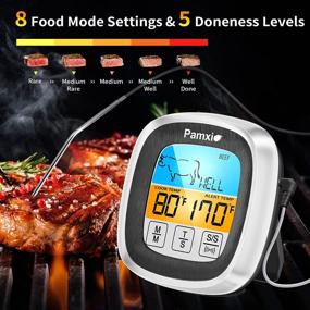 img 1 attached to 🌡️ 2022 Newest Update: Pamxio Waterproof Digital Meat Thermometer - 42 Inch Long Probe, Instant Read Food Thermometer with Ultra Heating-resisting Kitchen Timer, Backlight, Magnet - for Deep Fry, BBQ, Oven